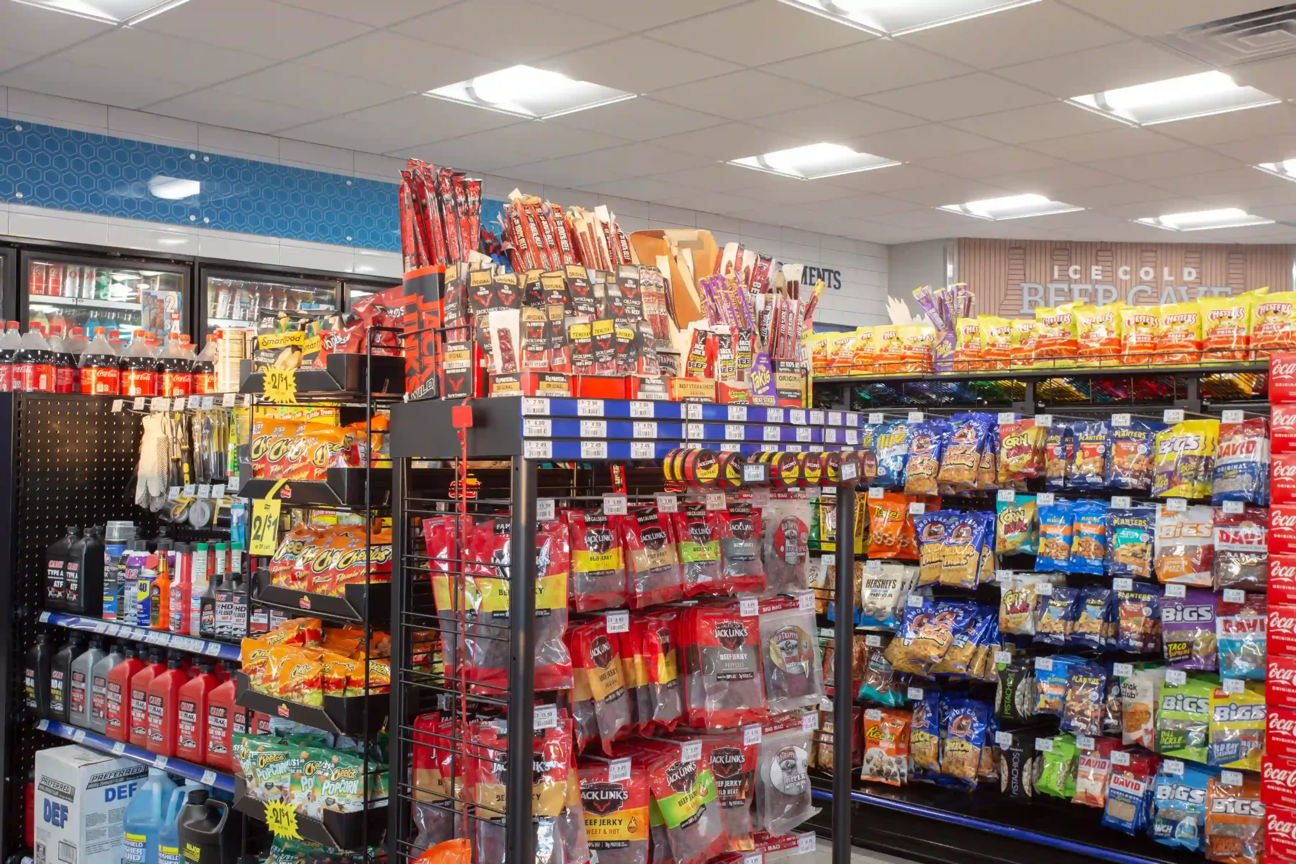 snack aisle in filling station